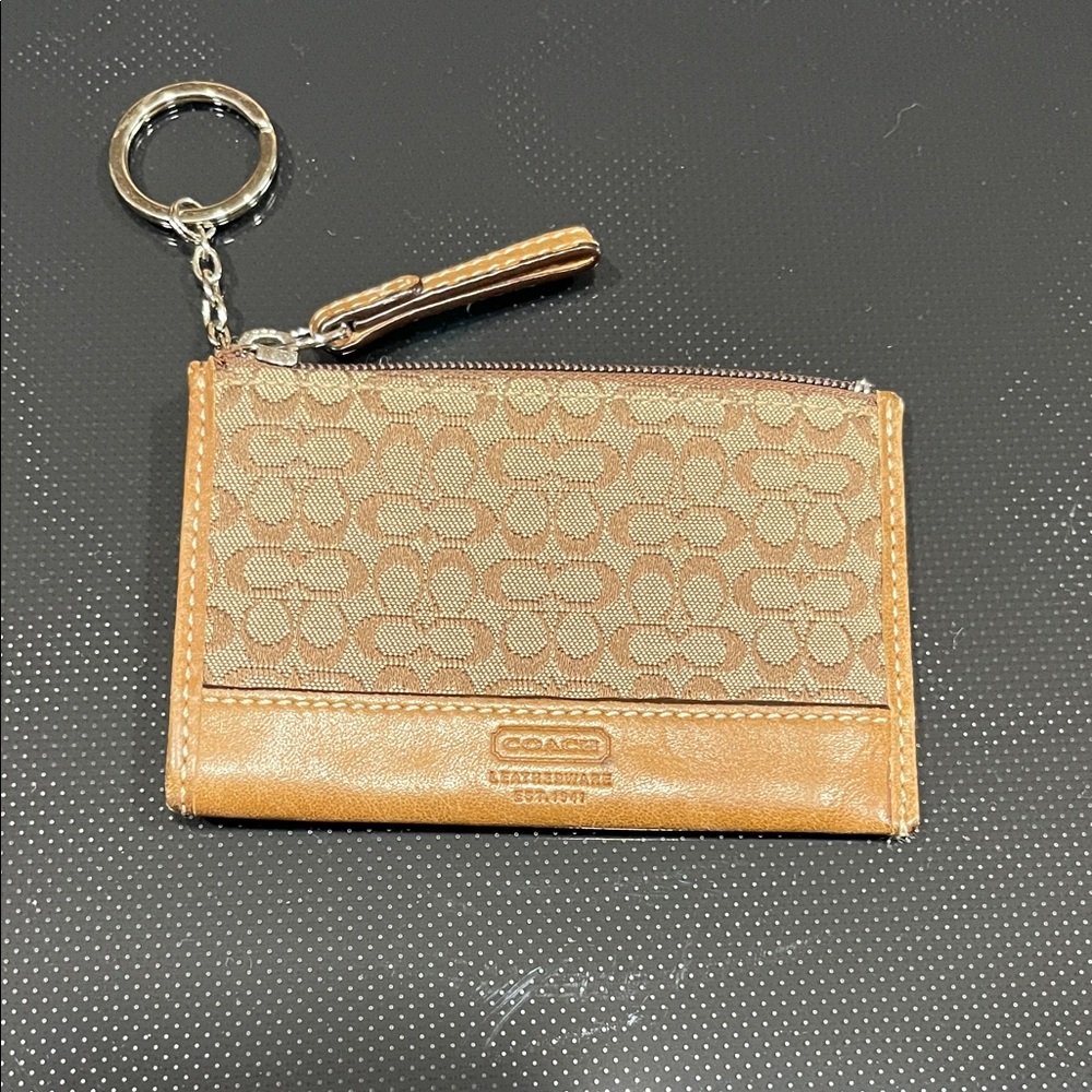 Coach Brown Signature Card Holder